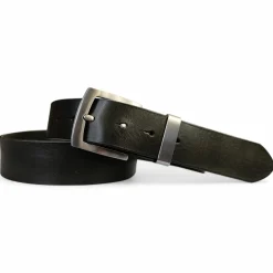 Best Patina® high end-Gürtel, 4 cm, massive Edelstahlschnalle mit Schlaufe, Anilinleder