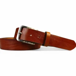 Best Patina® hochwertiger Herrengürtel 35mm, elegante Edelstahlschnalle, pflanzlich gegerbtes Sattlerleder, 3,5 cm