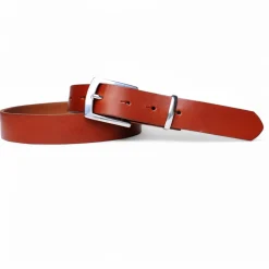 Best Patina® hochwertiger 3 cm Herrengürtel, Edelstahlschnalle/Schlaufe, pflanzlich gegerbtes Sattlerleder