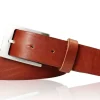 Best Patina® hochwertiger Herrengürtel 3,5 cm, massive Edelstahlschnalle, pflanzlich gegerbtes Sattlerleder