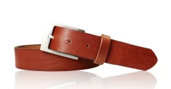 Best Patina® hochwertiger Herrengürtel 3,5 cm, massive Edelstahlschnalle, pflanzlich gegerbtes Sattlerleder