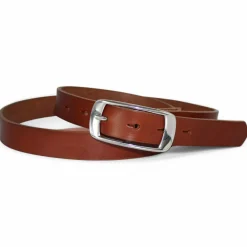 Best Patina® hochwertiger Damen Ledergürtel 2,5 cm, Edelstahlschnalle silbern poliert