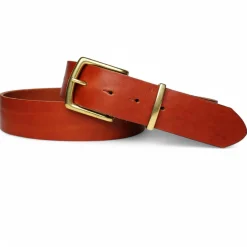 Best Patina® hochwertiger 4 cm Herrengürtel, massive Messingschnalle, pflanzlich gegerbtes Sattlerleder