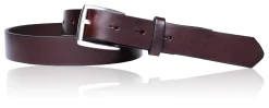 Best Patina® hochwertiger 3 cm Herrengürtel, massive versilberte Messingschnalle, pflanzlich gegerbtes Sattlerleder