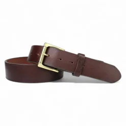 Best Patina® hochwertiger 4 cm Herrengürtel, massive Messingschnalle, pflanzlich gegerbtes Sattlerleder