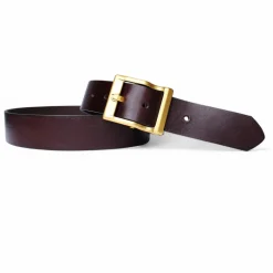 Best Patina® hochwertiger 4 cm Herrengürtel, massive Messingschnalle, pflanzlich gegerbtes Sattlerleder