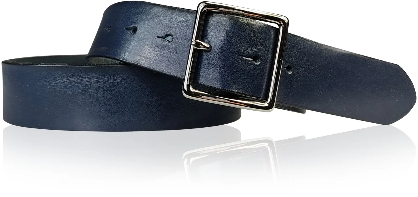 Best Patina® hochwertiger 4 cm Ledergürtel, Sattlerleder, quadratische Messingschnalle verchromt