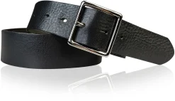 Best Patina® hochwertiger 4 cm Ledergürtel, Sattlerleder, quadratische Messingschnalle verchromt