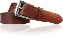Best Patina® Ledergürtel 4cm , massive Edelstahlschnalle, gebürstet