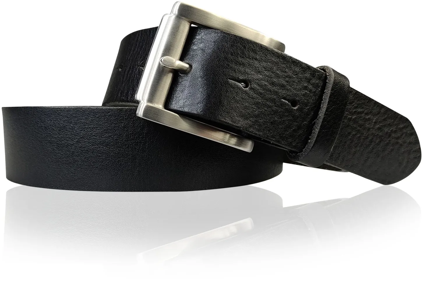 Best Patina® Ledergürtel 4cm , massive Edelstahlschnalle, gebürstet