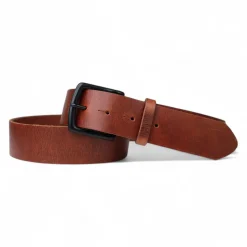 Best Patina® Vintage-Leder 4 cm, Messingschnalle mattschwarz, hypoallergen, nicht reflektierend