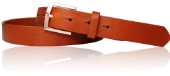Best& Timeless hochwertiger Damen Ledergürtel 3 cm, roségoldene Gürtelschnalle, vegetabiles Leder