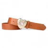 Best&Timeless Damen Ledergürtel 4 cm, goldene Herzschnalle rosa Strassstein