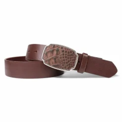 Best&Timeless Damen Ledergürtel 4 cm, Gürtelschnalle mit Leder eingelegt