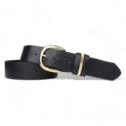 Best&Timeless Damen Ledergürtel 4 cm, Gürtelschnalle massiv Messing, 3 Schlaufen, Leder
