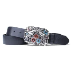 Best&Timeless Damengürtel 4 cm, Gürtelschnalle Guns and Flowers, hand emailliert
