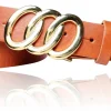 Best&Timeless hochwertiger Damen Ledergürtel 3,5 cm, echt vergoldete Gürtelschnalle, vegetabiles Leder