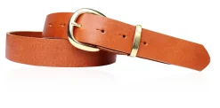 Best&Timeless hochwertiger Damen Ledergürtel 3 cm, Messing Gürtelschnalle+ Schlaufe, Leder