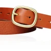 Best&Timeless hochwertiger Damen Ledergürtel 3 cm, massiv Messing Gürtelschnalle, vegetabiles Leder