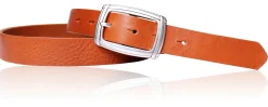 Best&Timeless hochwertiger Damen Ledergürtel 3 cm, silberne Gürtelschnalle, vegetabiles Leder