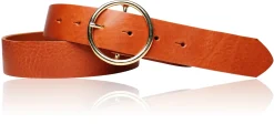 Best&Timeless hochwertiger Damen Ledergürtel 4 cm, echt vergoldete Gürtelschnalle, vegetabiles Leder