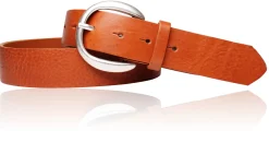 Best&Timeless hochwertiger Damen Ledergürtel 4 cm, echt versilberte Gürtelschnalle, vegetabiles Leder