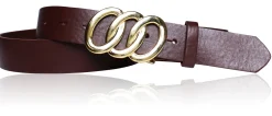 Best&Timeless hochwertiger Damen Ledergürtel 3,5 cm, echt vergoldete Gürtelschnalle, vegetabiles Leder