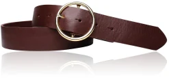 Best&Timeless hochwertiger Damen Ledergürtel 4 cm, echt vergoldete Gürtelschnalle, vegetabiles Leder