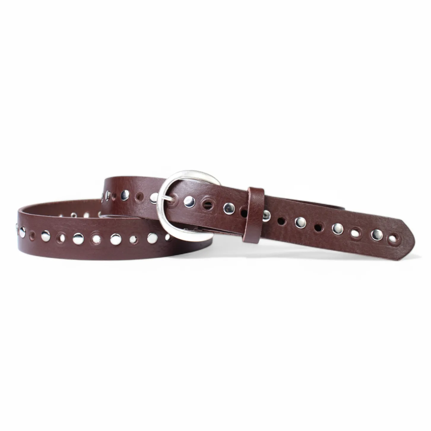 Best&Timeless hochwertiger Nietengürtel 3 cm, durchgelocht, silber