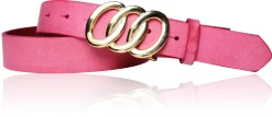 Best&Timeless hochwertiger Damen Ledergürtel 3,5 cm, echt vergoldete Gürtelschnalle, vegetabiles Leder