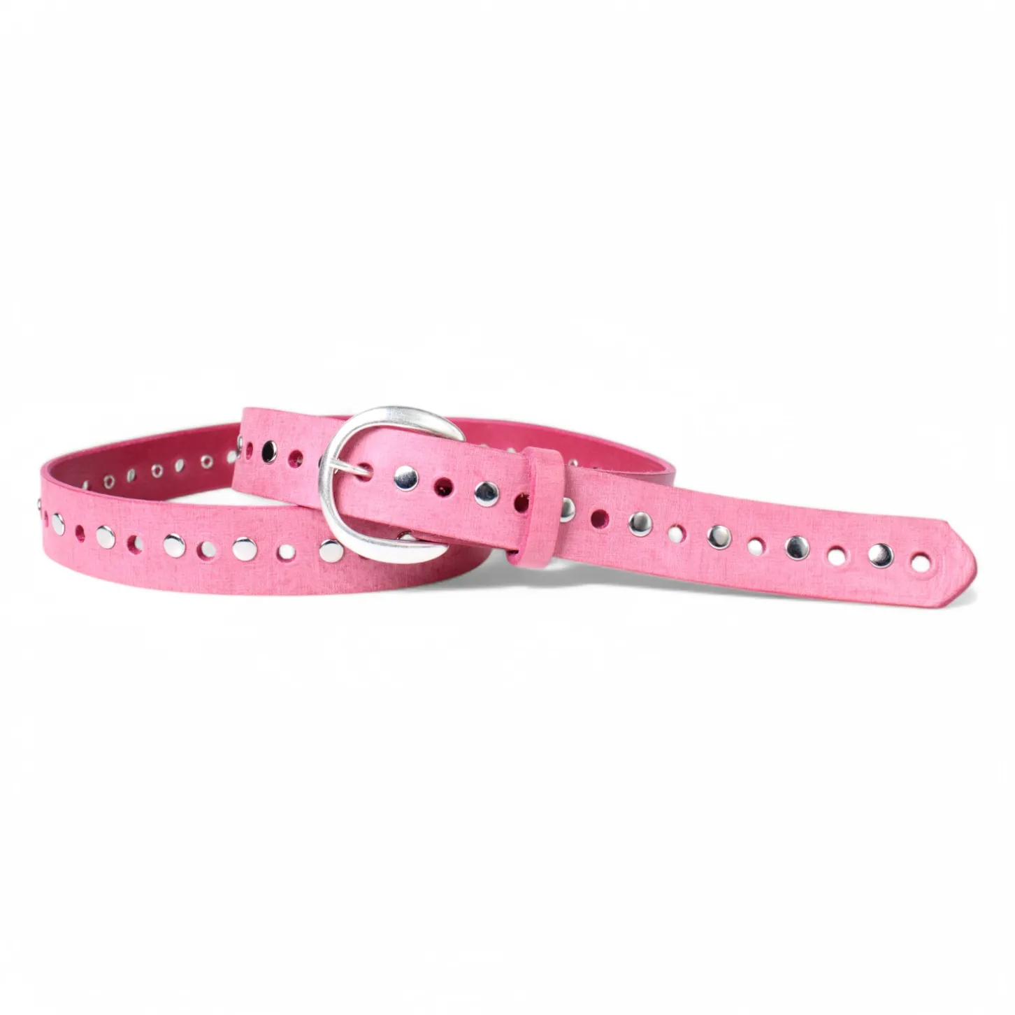 Best&Timeless hochwertiger Nietengürtel 3 cm, durchgelocht, silber