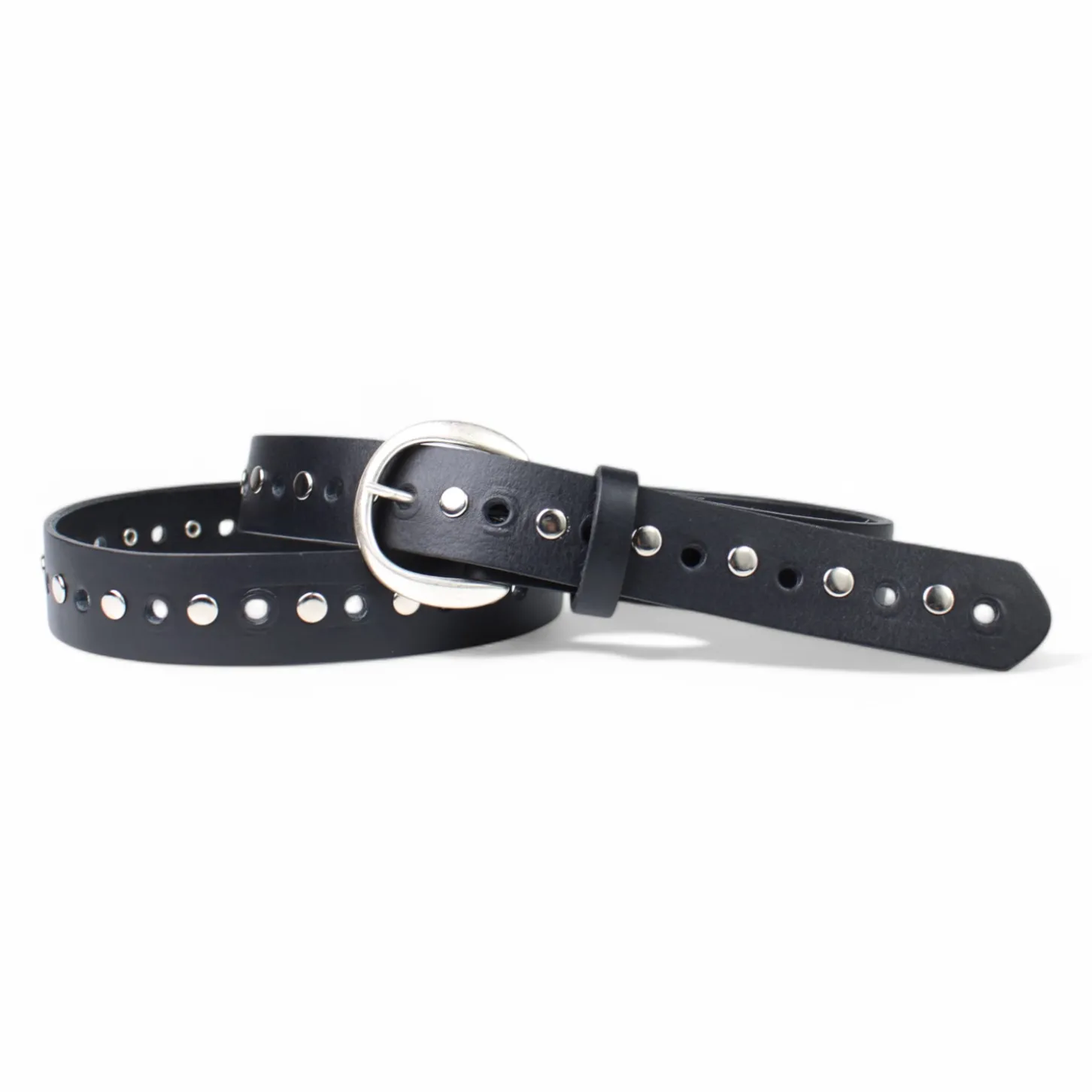 Best&Timeless hochwertiger Nietengürtel 3 cm, durchgelocht, silber