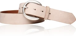 Best&Timeless hochwertiger Damen Ledergürtel 4 cm, echt versilberte Gürtelschnalle, vegetabiles Leder
