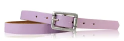 BOGODA: schmaler Damen Ledergürtel 2 cm, echt Leder, mattsilberne Gürtelschnalle