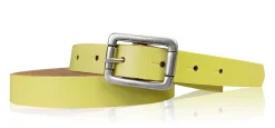 BOGODA: schmaler Damen Ledergürtel 2 cm, echt Leder, mattsilberne Gürtelschnalle