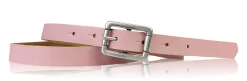 BOGODA: schmaler Damen Ledergürtel 2 cm, echt Leder, mattsilberne Gürtelschnalle
