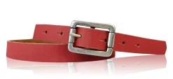 BOGODA: schmaler Damen Ledergürtel 2 cm, echt Leder, mattsilberne Gürtelschnalle