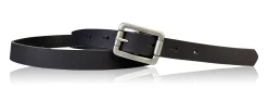 BOGODA: schmaler Damen Ledergürtel 2 cm, echt Leder, mattsilberne Gürtelschnalle