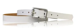 BOGODA: schmaler Damen Ledergürtel 2 cm, echt Leder, mattsilberne Gürtelschnalle