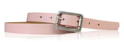 BOGODA: schmaler Damen Ledergürtel 2 cm, echt Leder, mattsilberne Gürtelschnalle