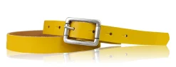 BOGODA: schmaler Damen Ledergürtel 2 cm, echt Leder, mattsilberne Gürtelschnalle