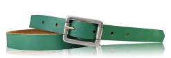 BOGODA: schmaler Damen Ledergürtel 2 cm, echt Leder, mattsilberne Gürtelschnalle