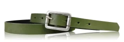 BOGODA: schmaler Damen Ledergürtel 2 cm, echt Leder, mattsilberne Gürtelschnalle