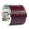 breiter Armreif 4,5 cm aus Fischleder, Edelstahl, tolle Farben, silber