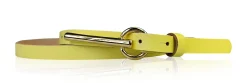 BROOKLYN 2 schmaler Damen Ledergürtel 1,5 cm, lange goldene Gürtelschnalle Gürtel
