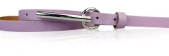 BROOKLYN schmaler Damen Ledergürtel mit silberner langer Gürtelschnalle 1,5 cm