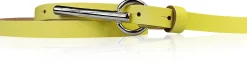 BROOKLYN schmaler Damen Ledergürtel mit silberner langer Gürtelschnalle 1,5 cm