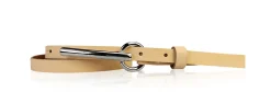 BROOKLYN schmaler Damen Ledergürtel mit silberner langer Gürtelschnalle 1,5 cm