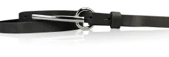 BROOKLYN schmaler Damen Ledergürtel mit silberner langer Gürtelschnalle 1,5 cm