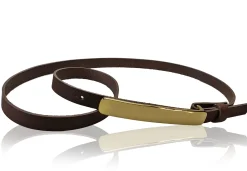 CAEN: schmaler Gürtel 1,2 cm mit langer goldener Gürtelschnalle